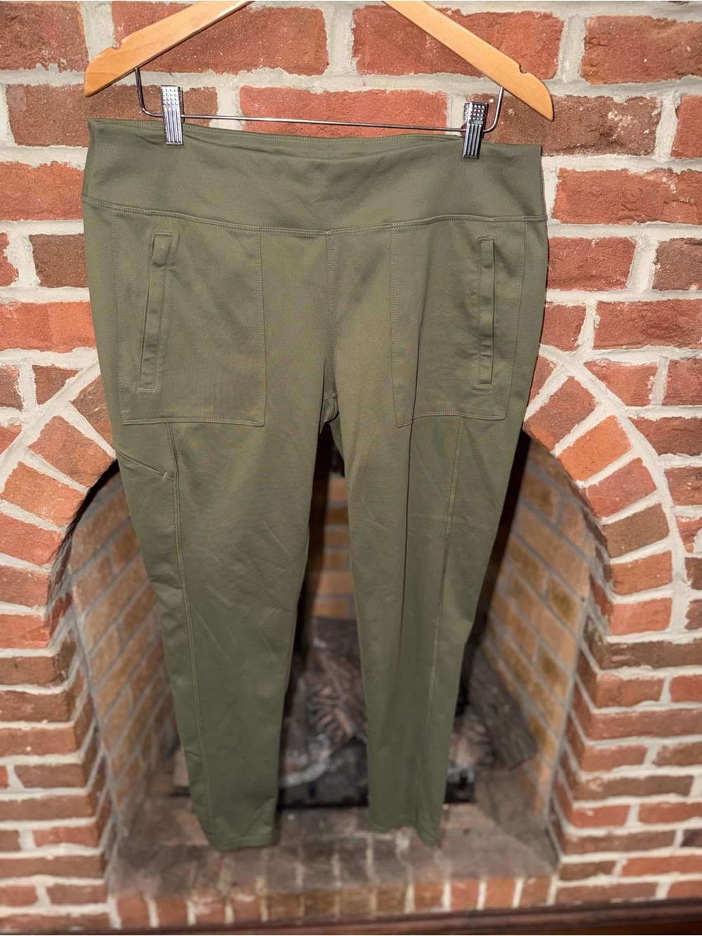 Olive High-Rise Utility Leggings for Women
